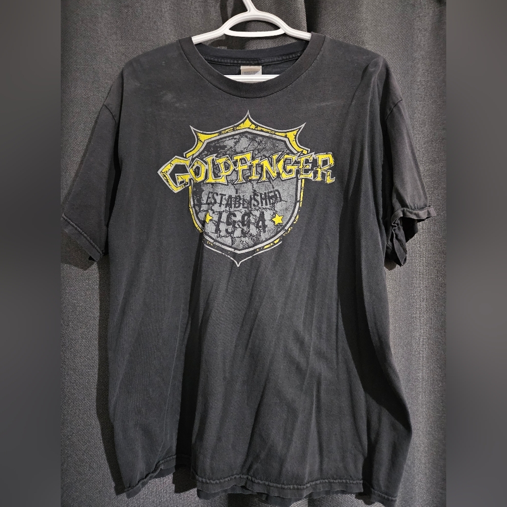 Black Graphic Tee for Men, Band Goldfinger